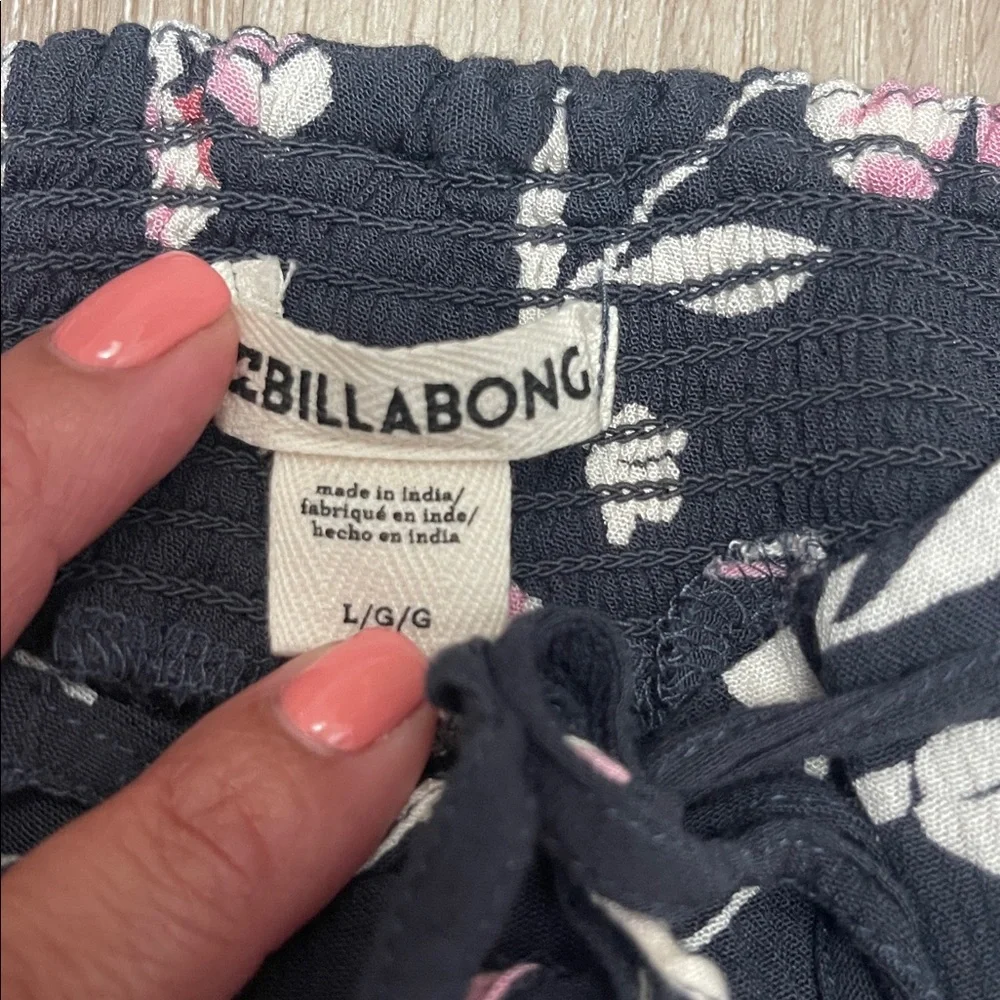Billabong Floral Print Pants - Black and Pink - Picture 2 of 4